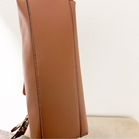 NWT Nicole Miller Brown Vegan Leather Shoulder Bag - Picture 5 of 6